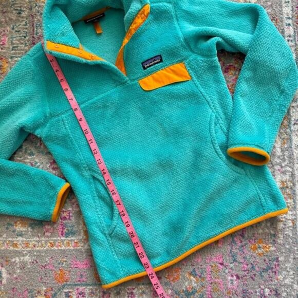 Patagonia Re-Tool Snap-T Turquoise Orange Pullover Sweater Women’s Size XS - Picture 6 of 12